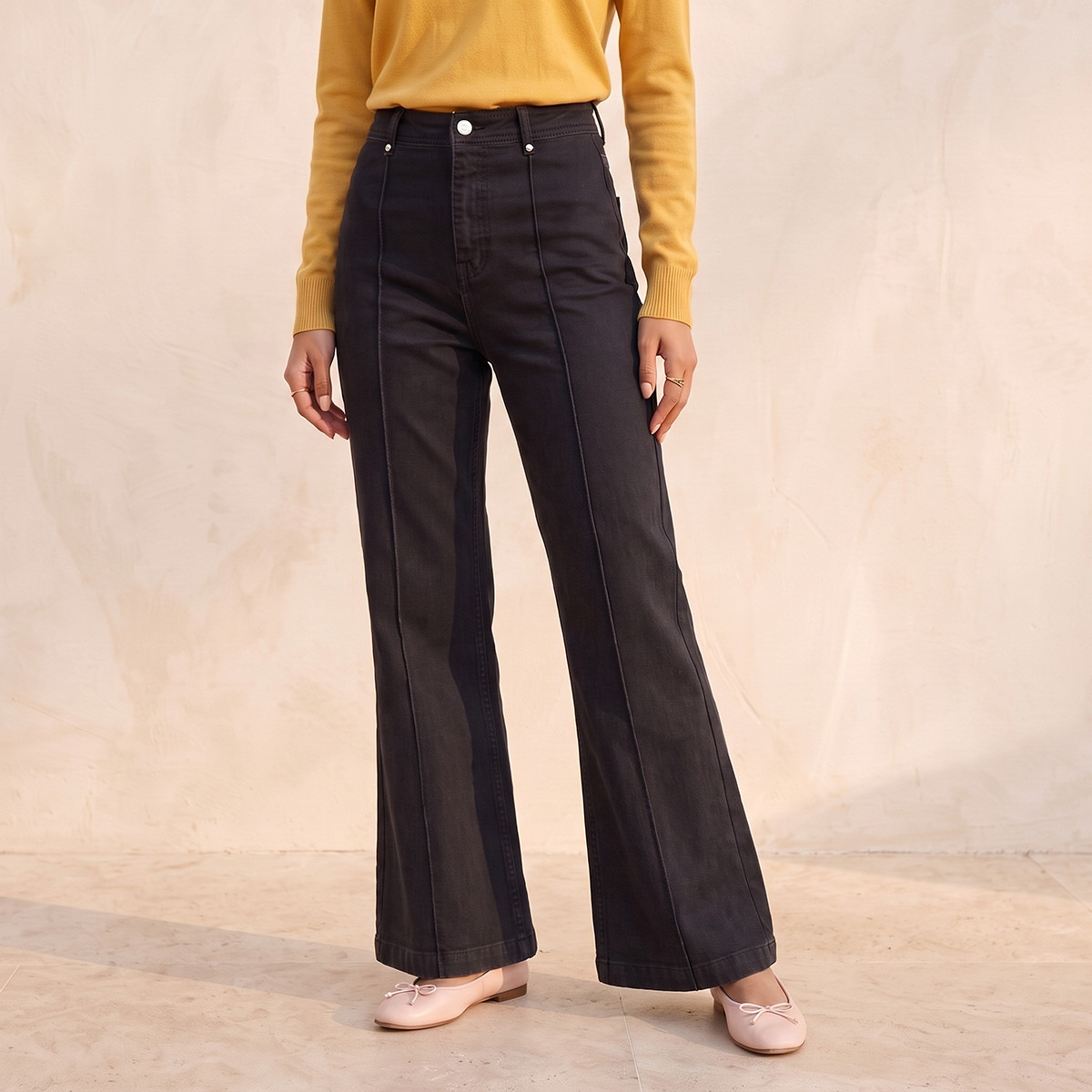بنطلون واسع الساق بأزرار على الخصر من سبلاش دينم-women-clothing-bottoms-jeans-image-1