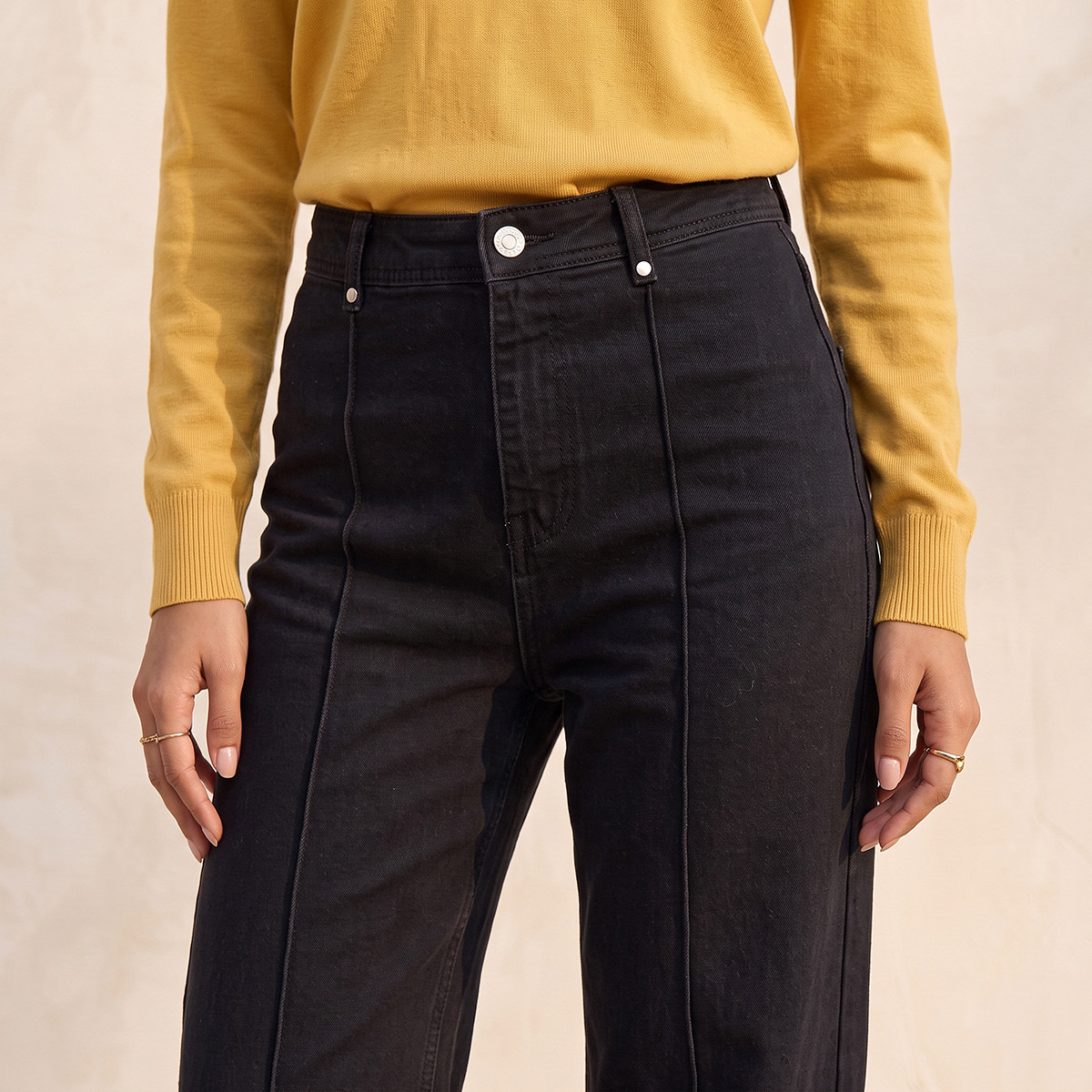 بنطلون واسع الساق بأزرار على الخصر من سبلاش دينم-women-clothing-bottoms-jeans-image-4