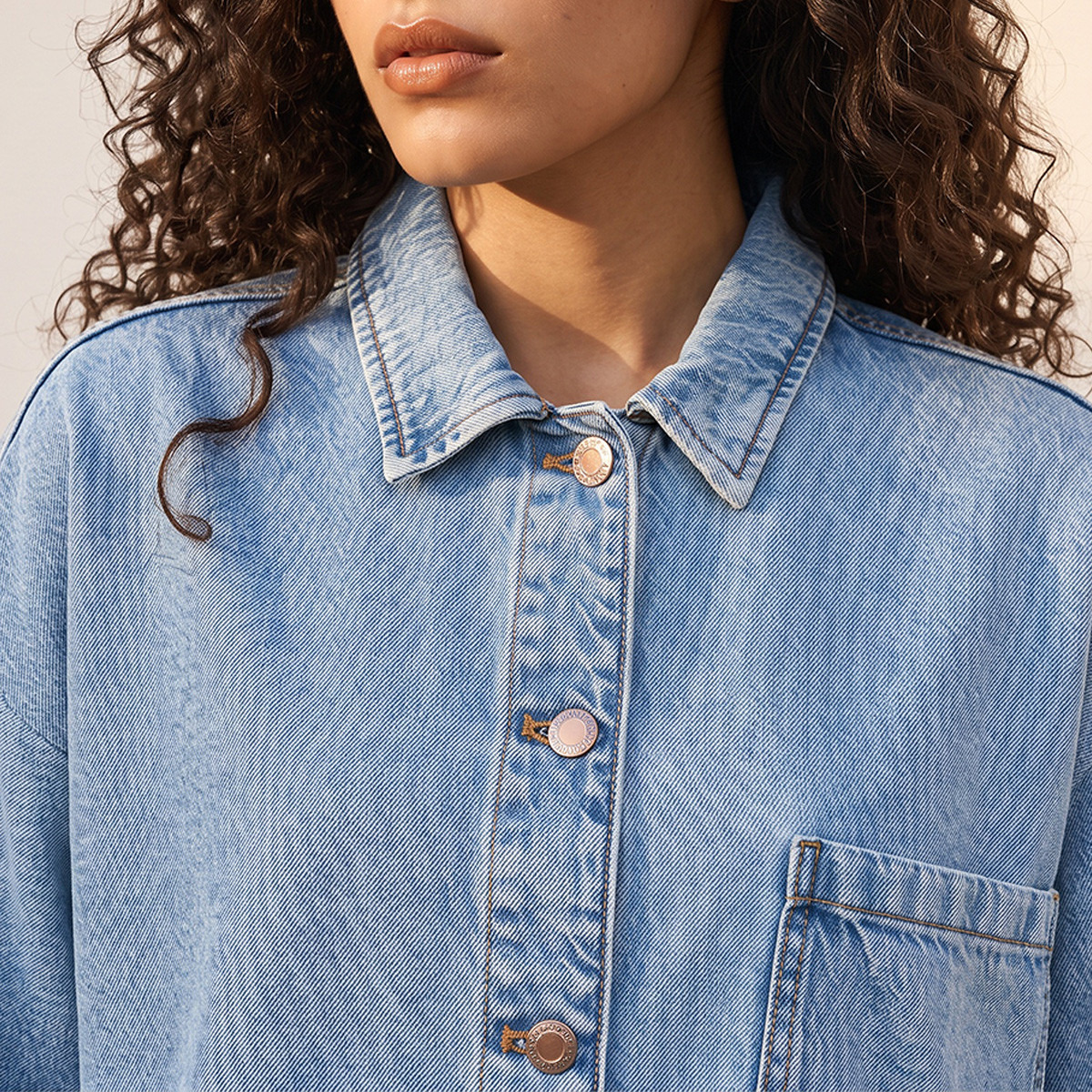 Splash Denim Cotton Shirt with Pocket-women-clothing-shirtsandblouses-shirts-image-5