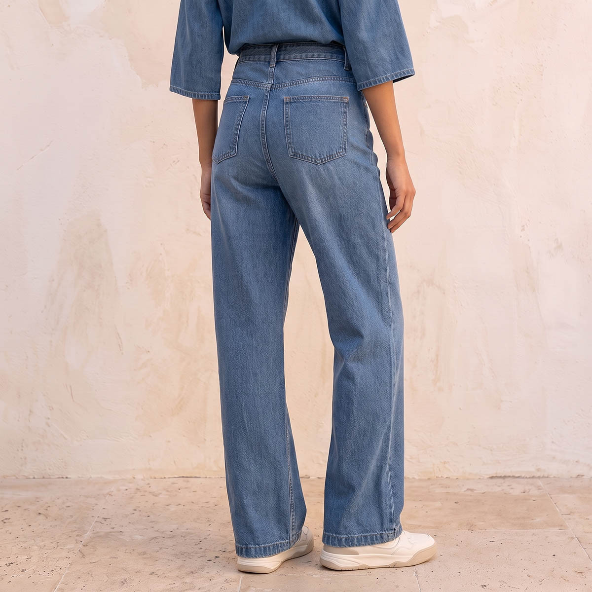 Splash Denim Wide Leg Buttoned Waist Cotton Jeans-women-clothing-bottoms-jeans-image-3