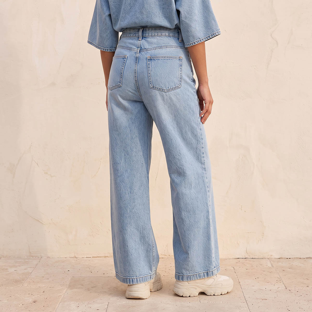 Splash Denim Wide Leg Buttoned Waist Cotton Jeans-women-clothing-bottoms-jeans-image-3