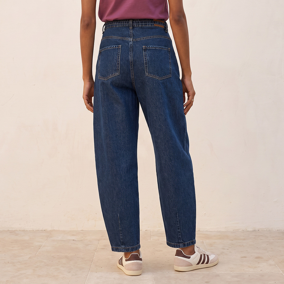 Splash Denim Barrel Fit Belted Jeans with Darts-women-clothing-bottoms-jeans-image-3
