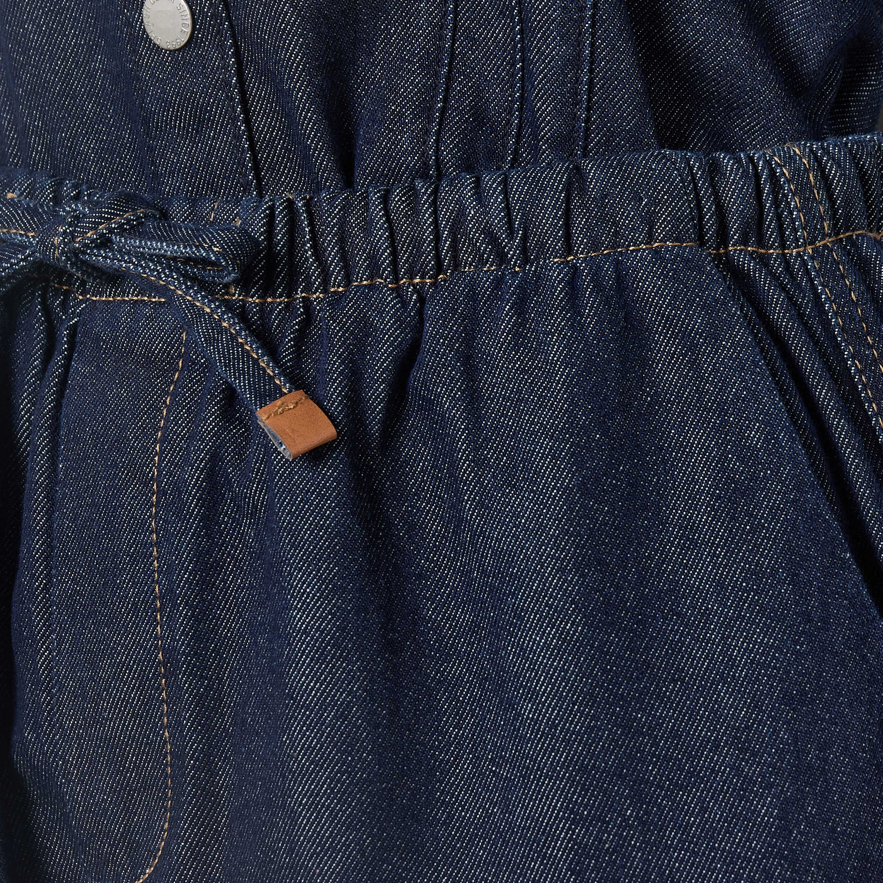 بنطلون قطن بخصر رباط وقصة مستقيمة من سبلاش دينم-women-clothing-trousers-image-2