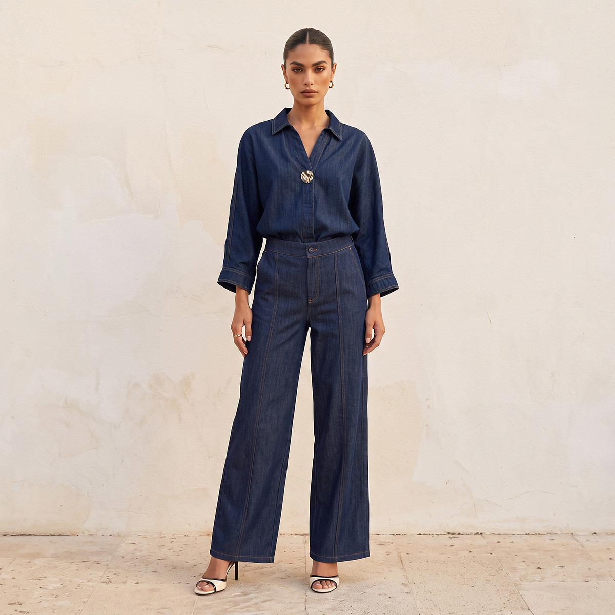 Splash Denim Top with High Low Hem-women-clothing-plussize-shirtsandblouses-blouses-image-2