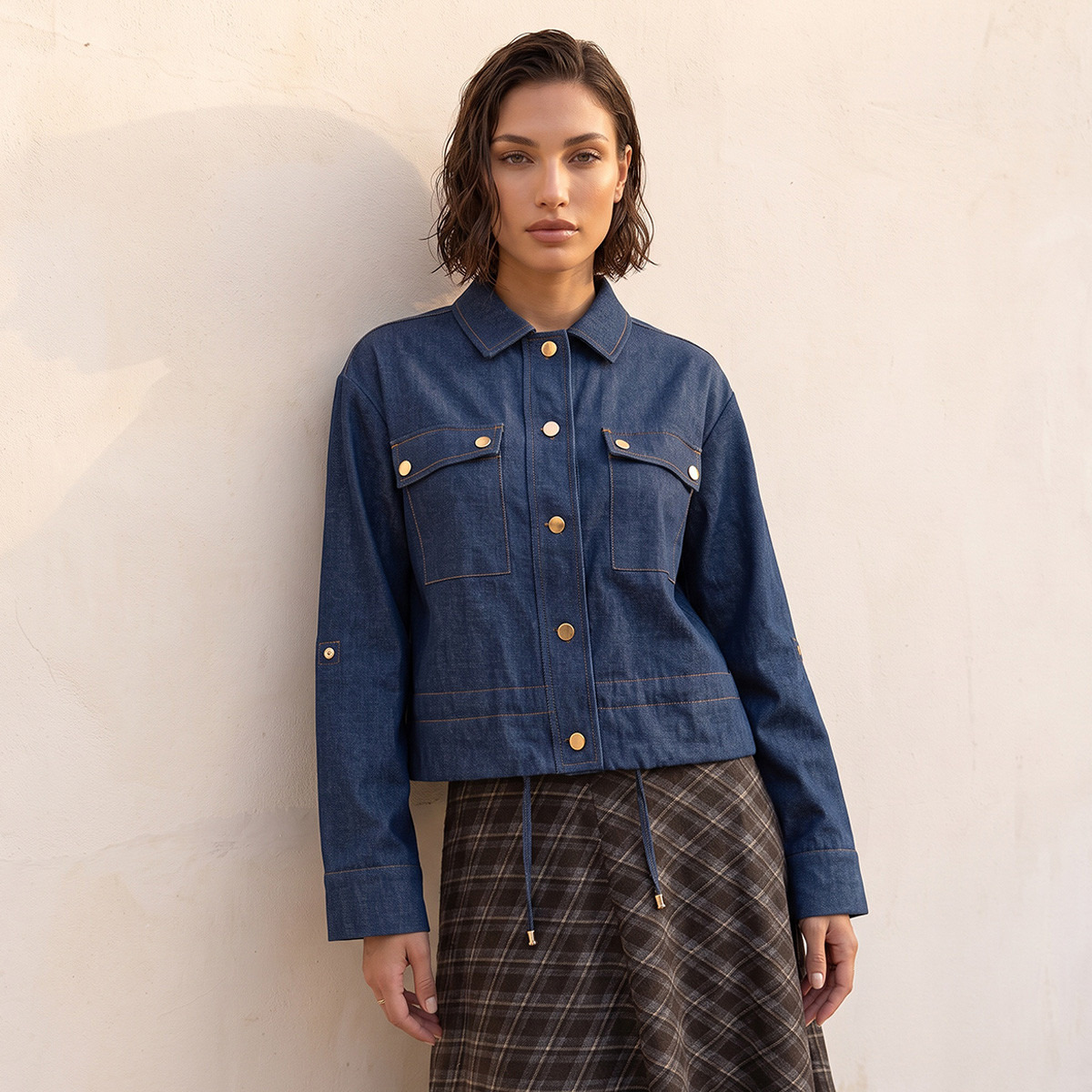 قميص جينز بجيوب من سبلاش-women-clothing-shirtsandblouses-shirts-image-2