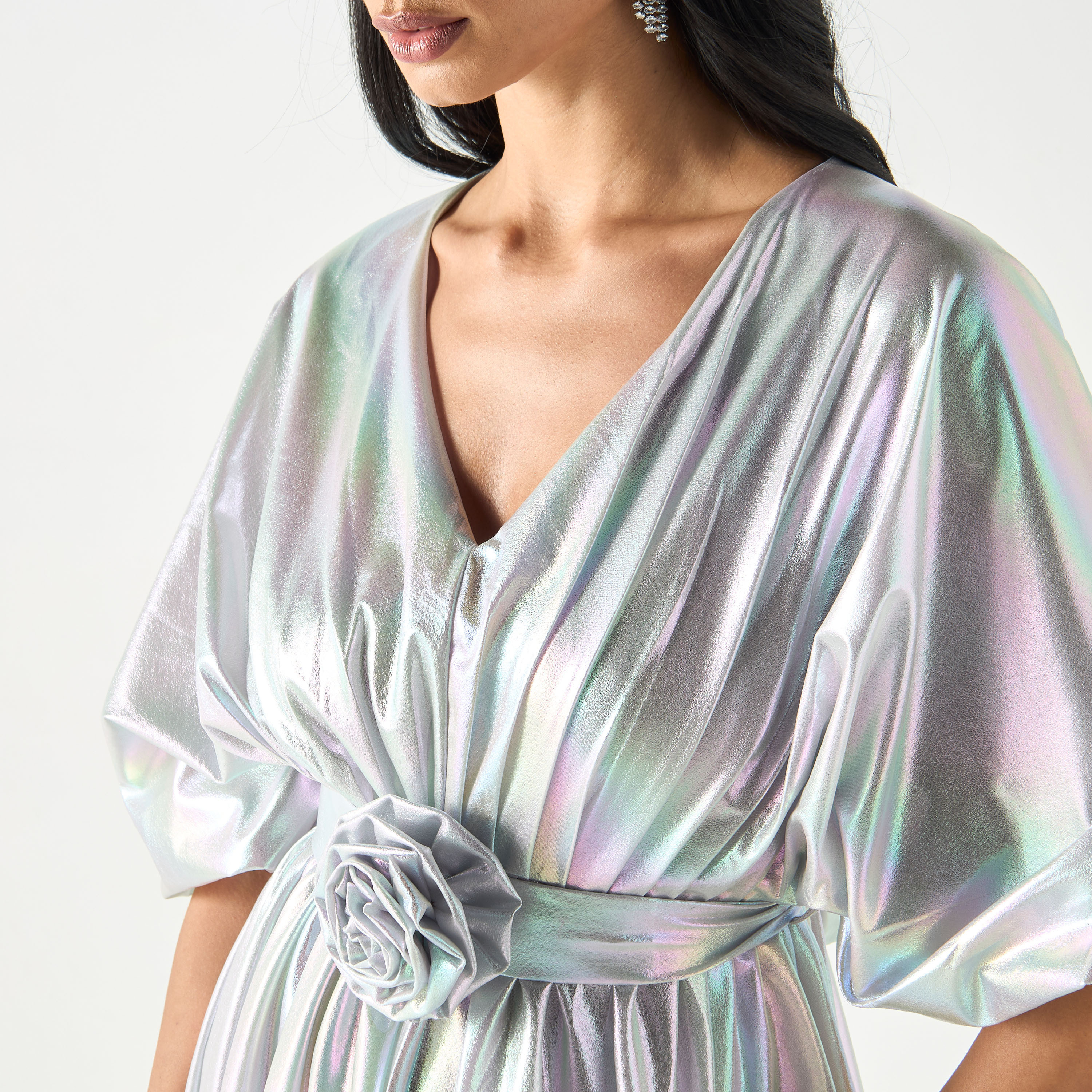 Golden Apple Kimono Sleeves Dress with Floral Applique and Tie-Up Belt-women-clothing-dresses-image-20