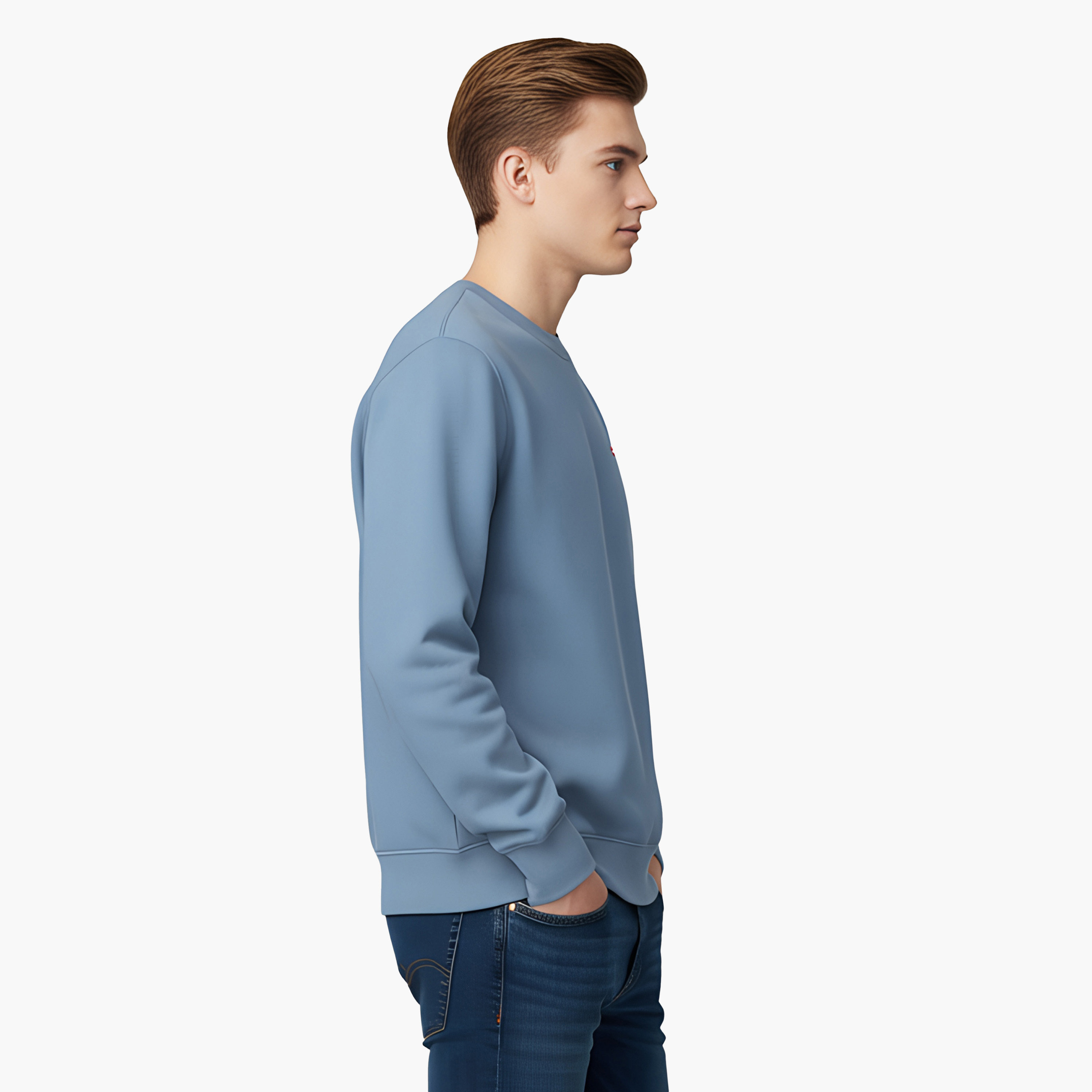 Levi's Plain Crew Neck Long Sleeves Men's Sweatshirt-men-winterwear-hoodiesandsweatshirts-image-3