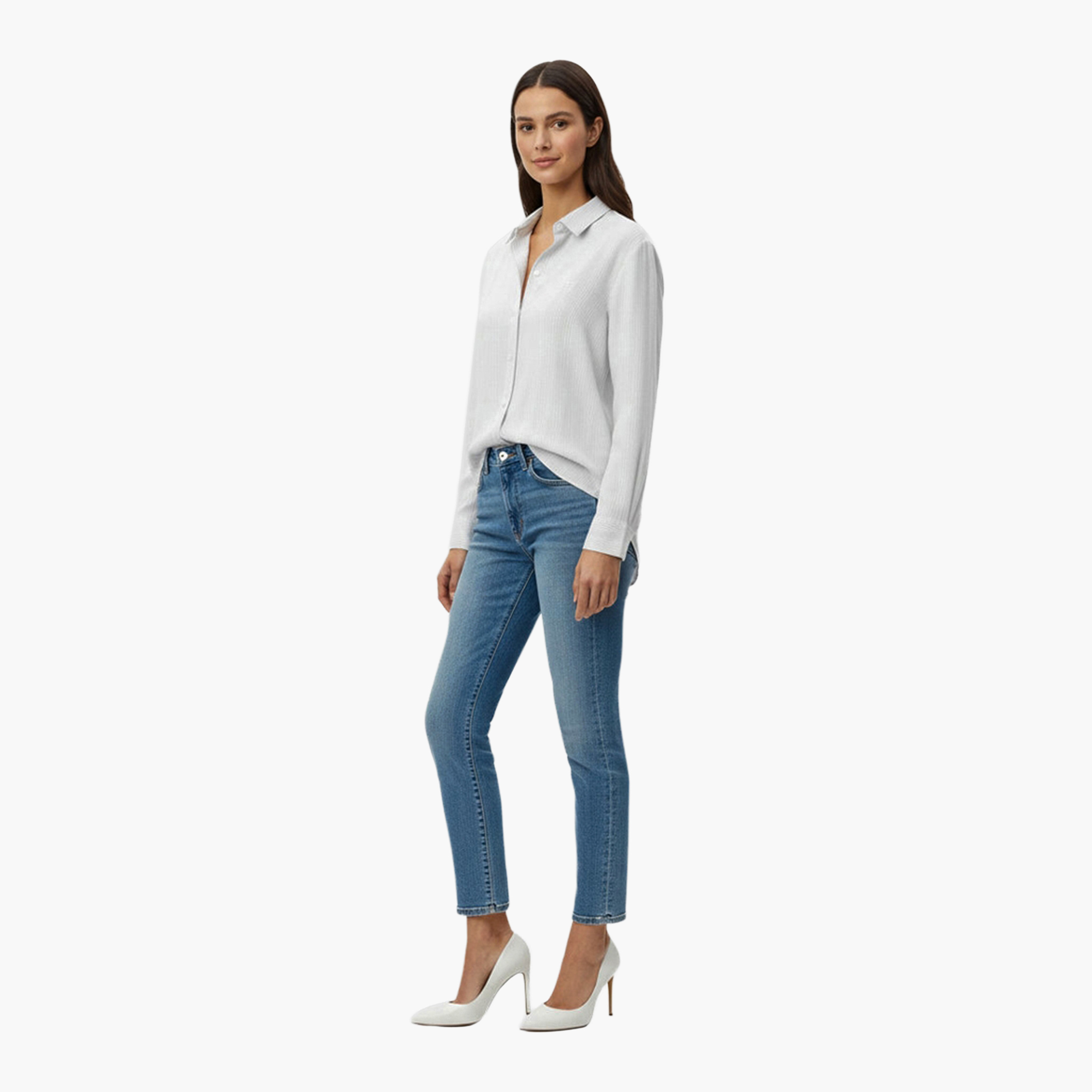 Levi's Striped Collared Long Sleeves Women's Shirt-women-clothing-shirtsandblouses-shirts-image-4