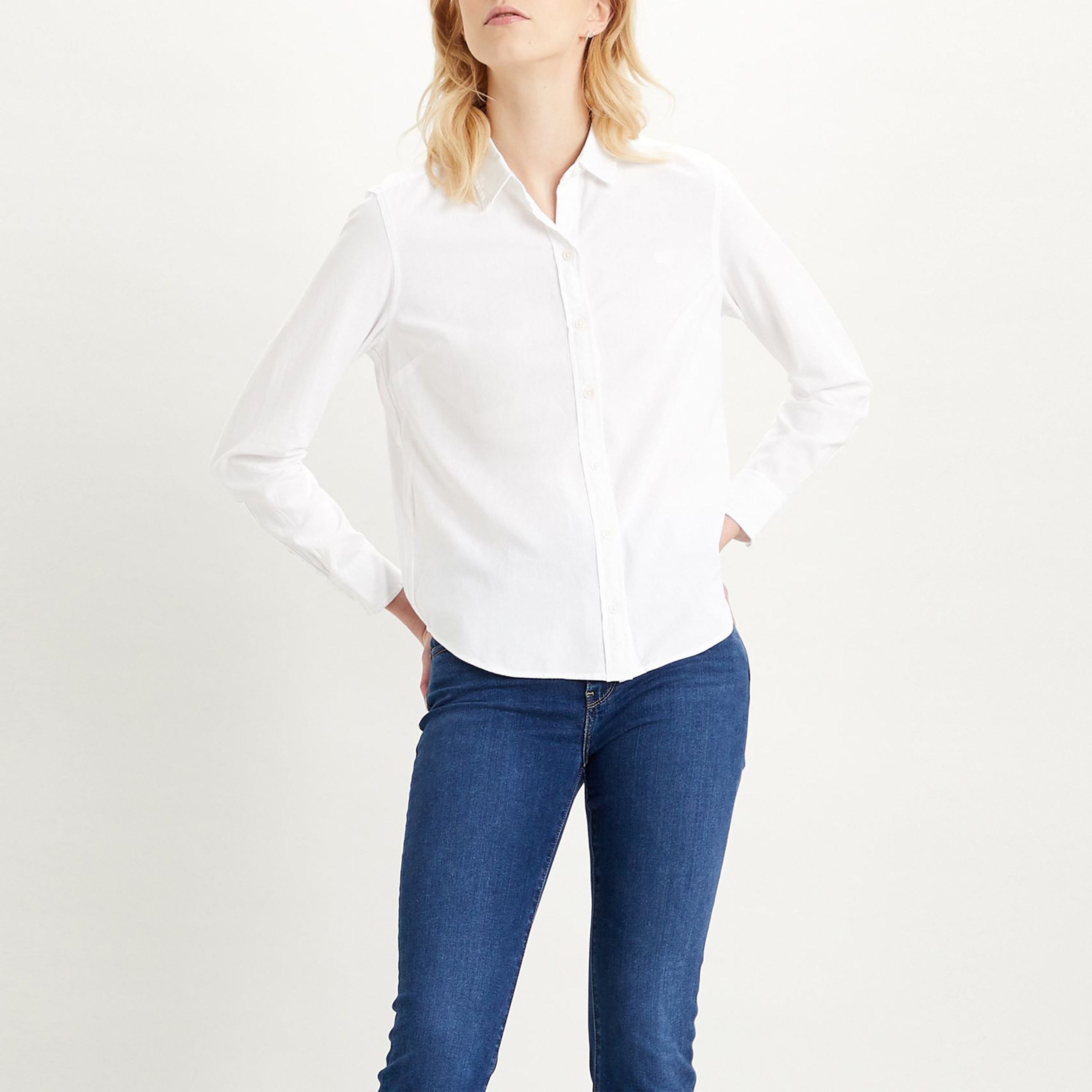 Levi's Plain Collared Long Sleeves Casual Shirt-women-clothing-shirtsandblouses-shirts-image-1