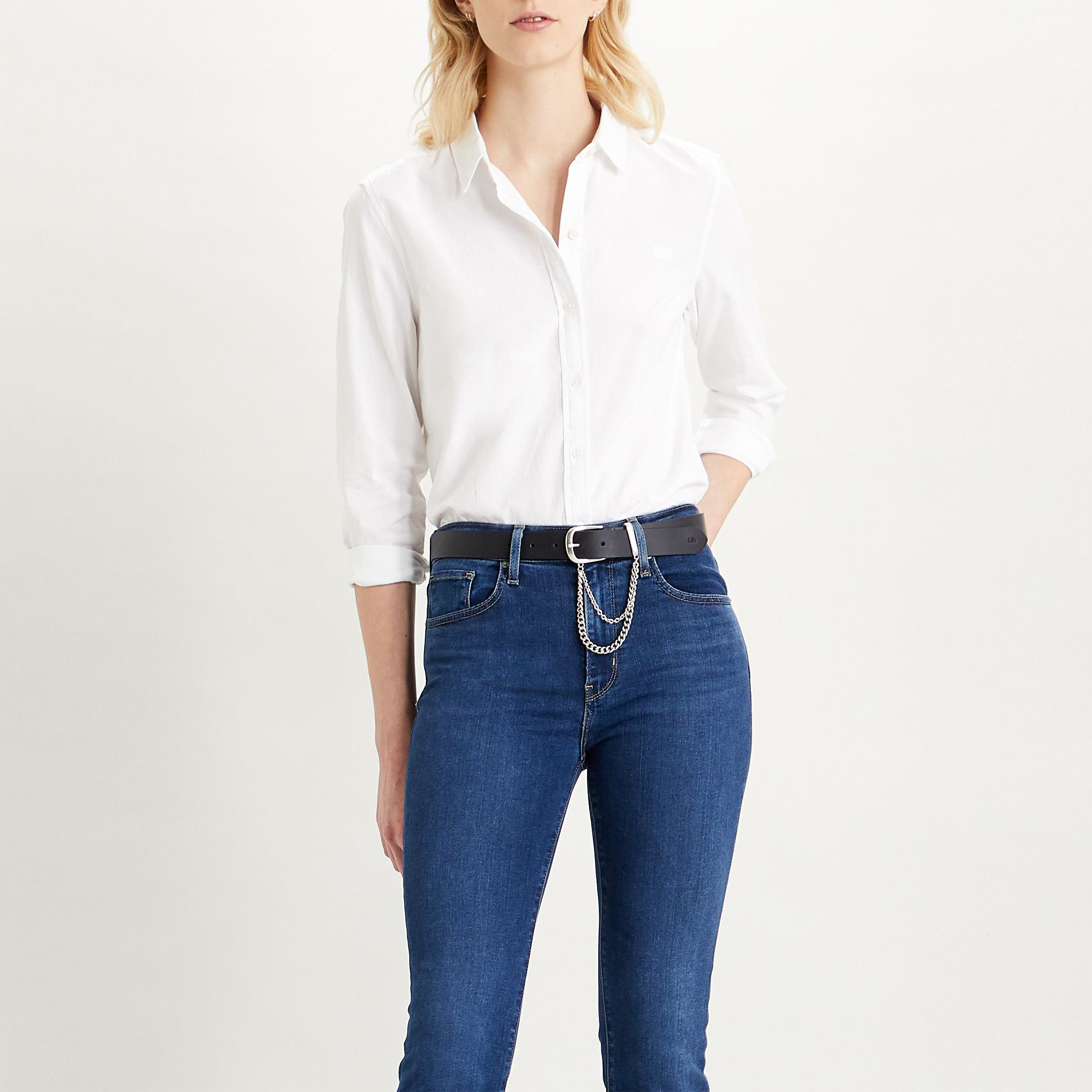 Levi's Plain Collared Long Sleeves Casual Shirt-women-clothing-shirtsandblouses-shirts-image-2