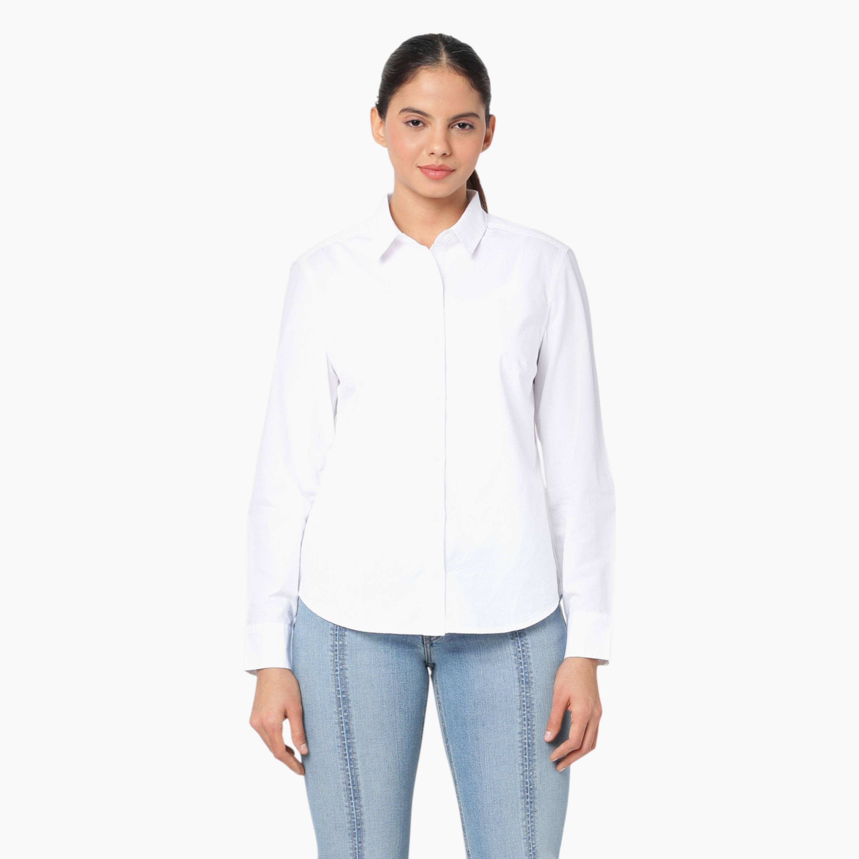 Levi's Plain Collared Long Sleeves Women's Shirt-women-clothing-shirtsandblouses-shirts-image-1