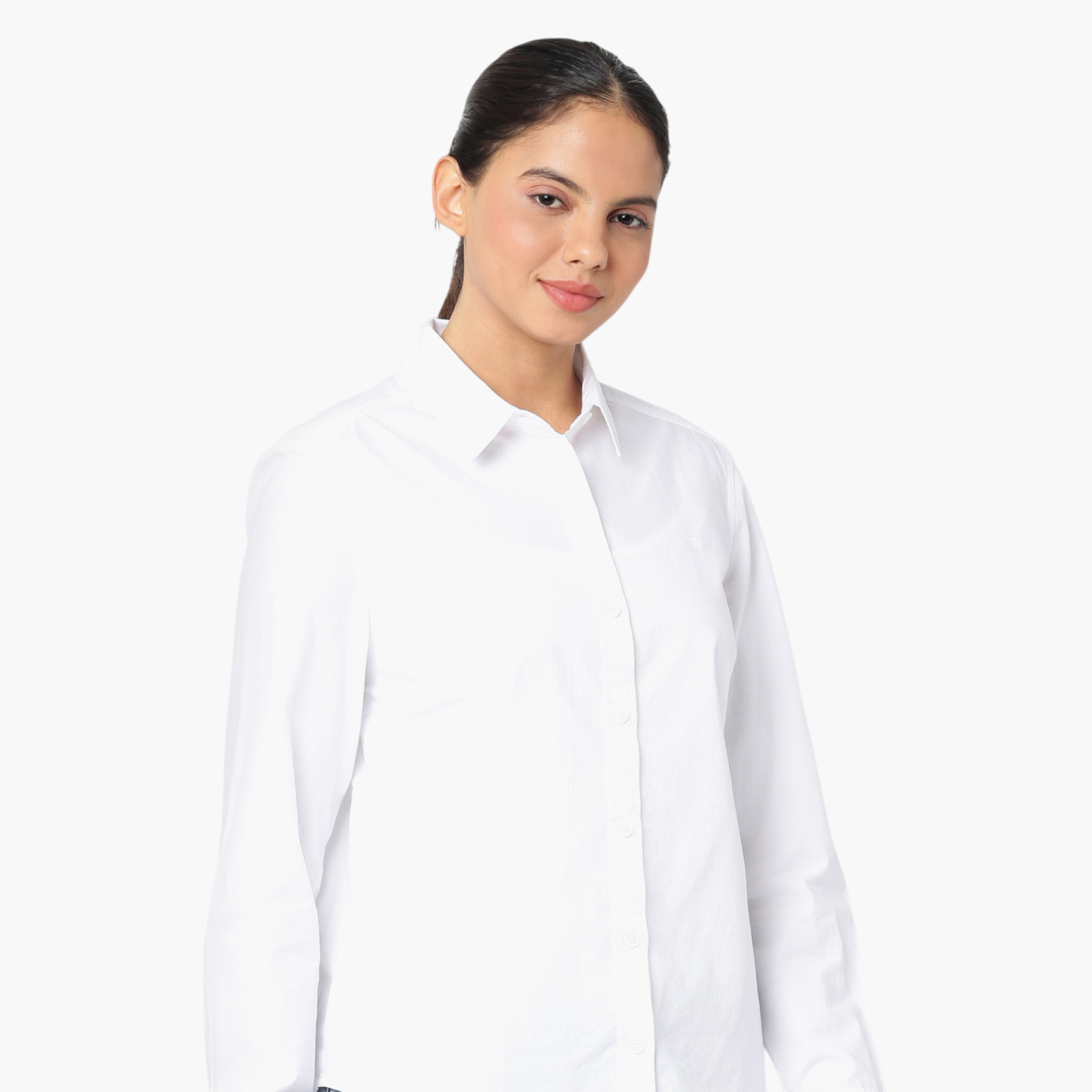 Levi's Plain Collared Long Sleeves Women's Shirt-women-clothing-shirtsandblouses-shirts-image-2
