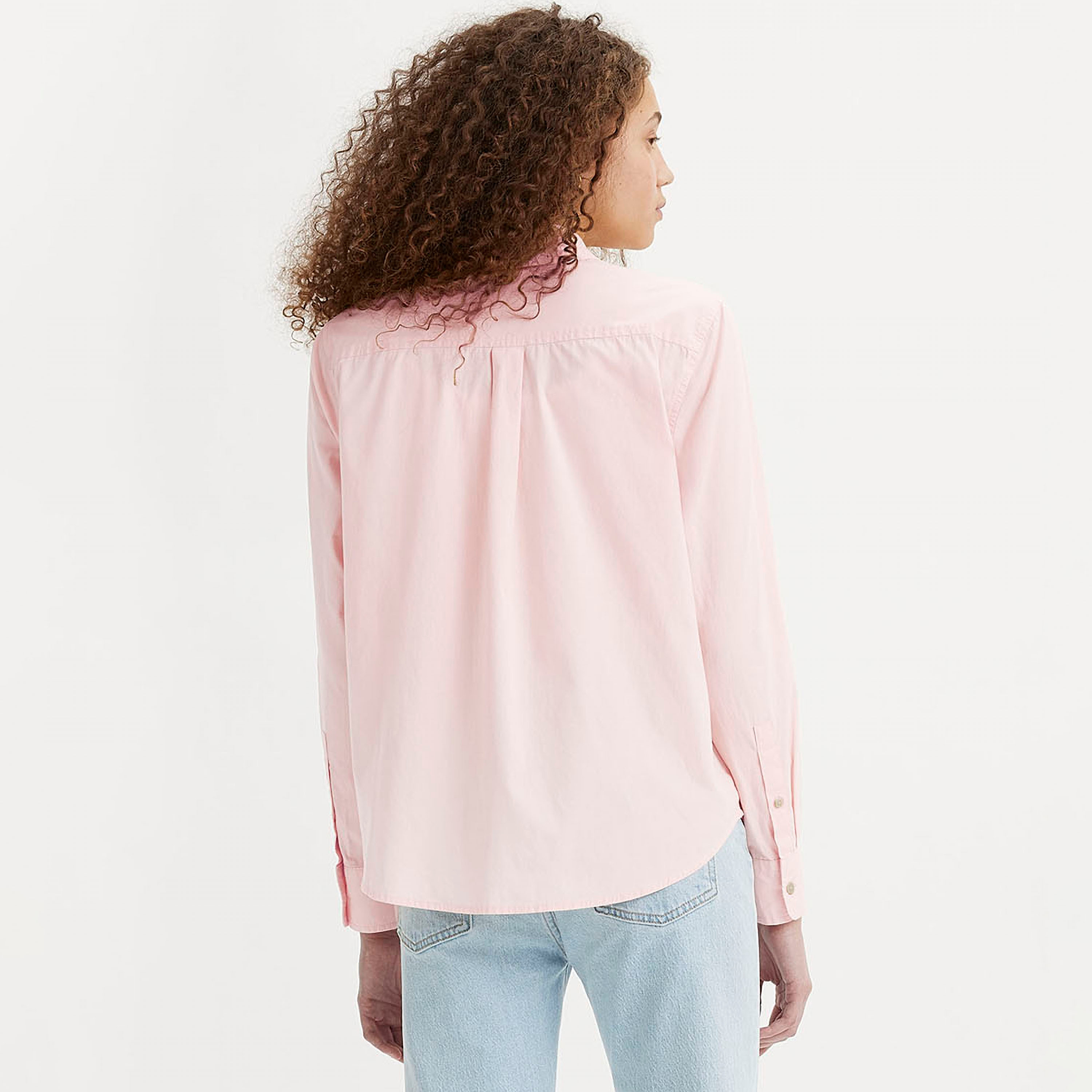 قميص نسائي سادة بياقة وأكمام طويلة من ليفايس-women-clothing-shirtsandblouses-shirts-image-3