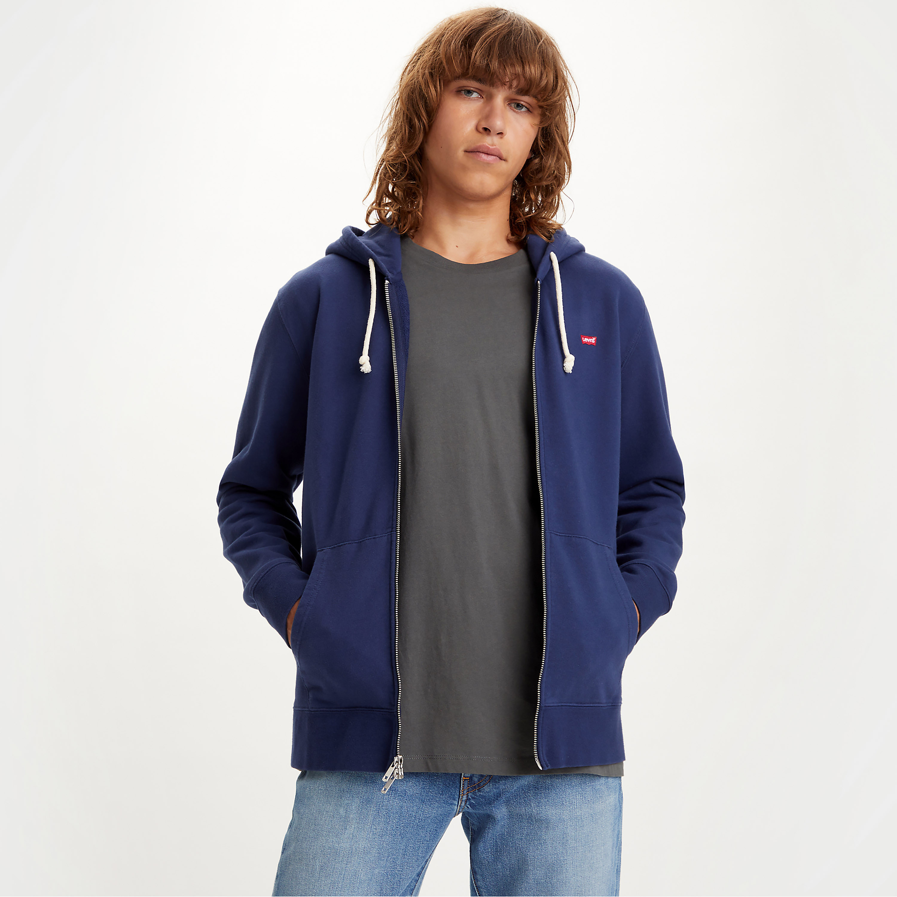 Levi's Logo Hooded Long Sleeves Men's Zip-Through Hoodie-men-clothing-hoodiesandsweatshirts-image-2