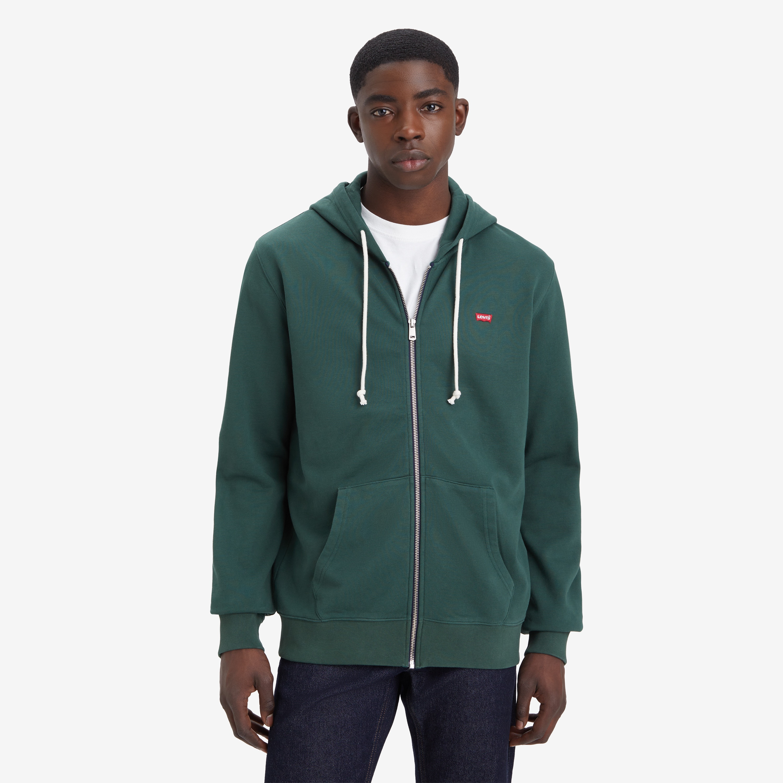 هودي رجالي بغطاء رأس وسحاب وأكمام طويلة بشعار من ليفايس-men-clothing-hoodiesandsweatshirts-image-1