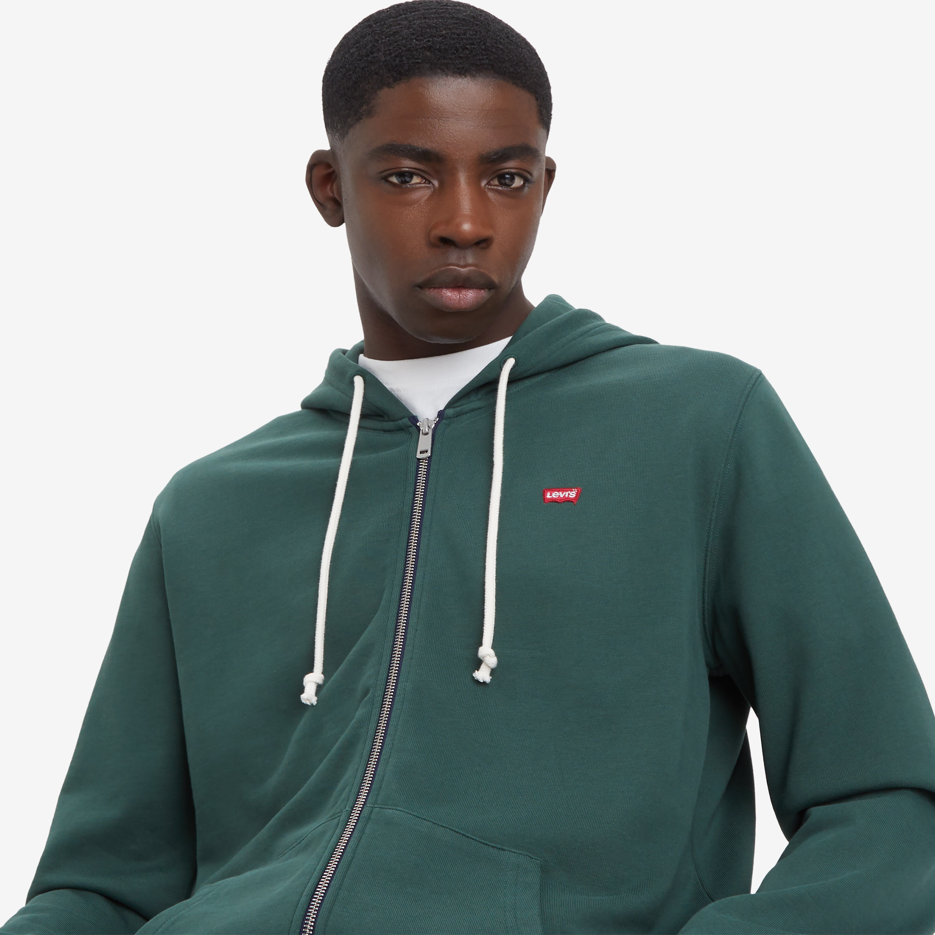 هودي رجالي بغطاء رأس وسحاب وأكمام طويلة بشعار من ليفايس-men-clothing-hoodiesandsweatshirts-image-2
