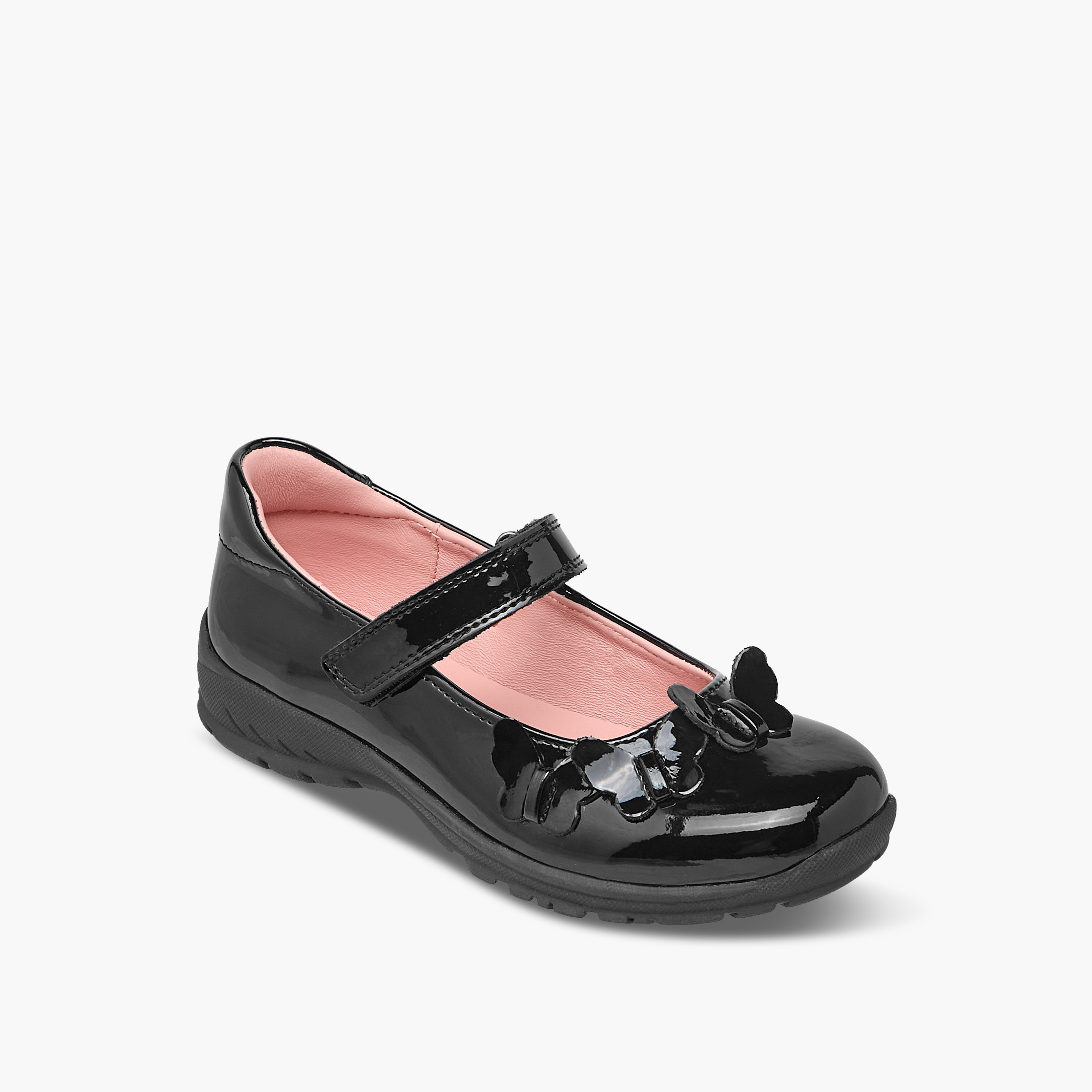 Juniors Butterfly Accent Mary Jane School Shoes with Hook and Loop Closure-girls-shoes-schoolshoes-image-2