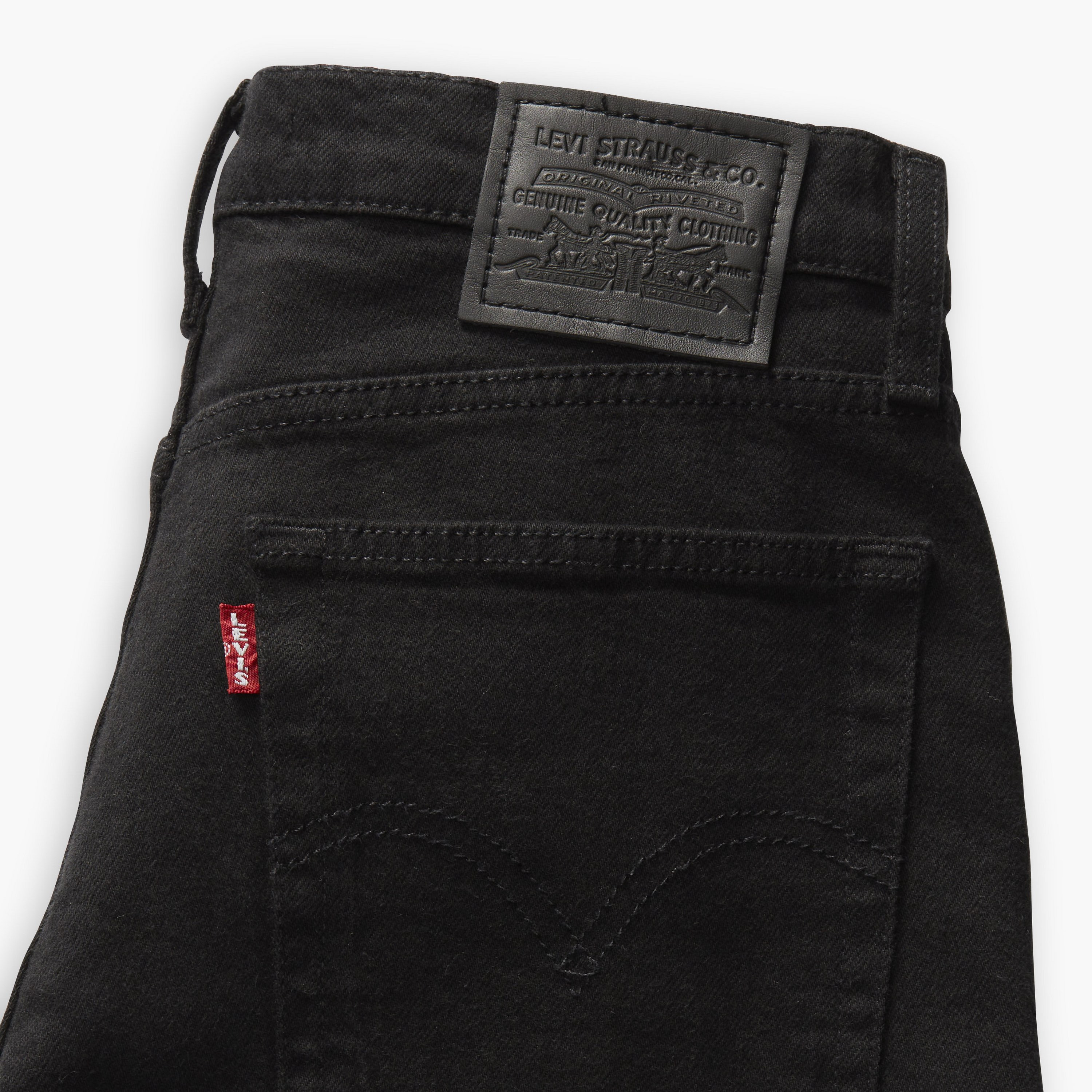 بنطلون جينز نسائي 505 بقصة ضيقة اسود بخمسة جيوب مقاس 32 سم من ليفايس-women-clothing-bottoms-jeans-image-3