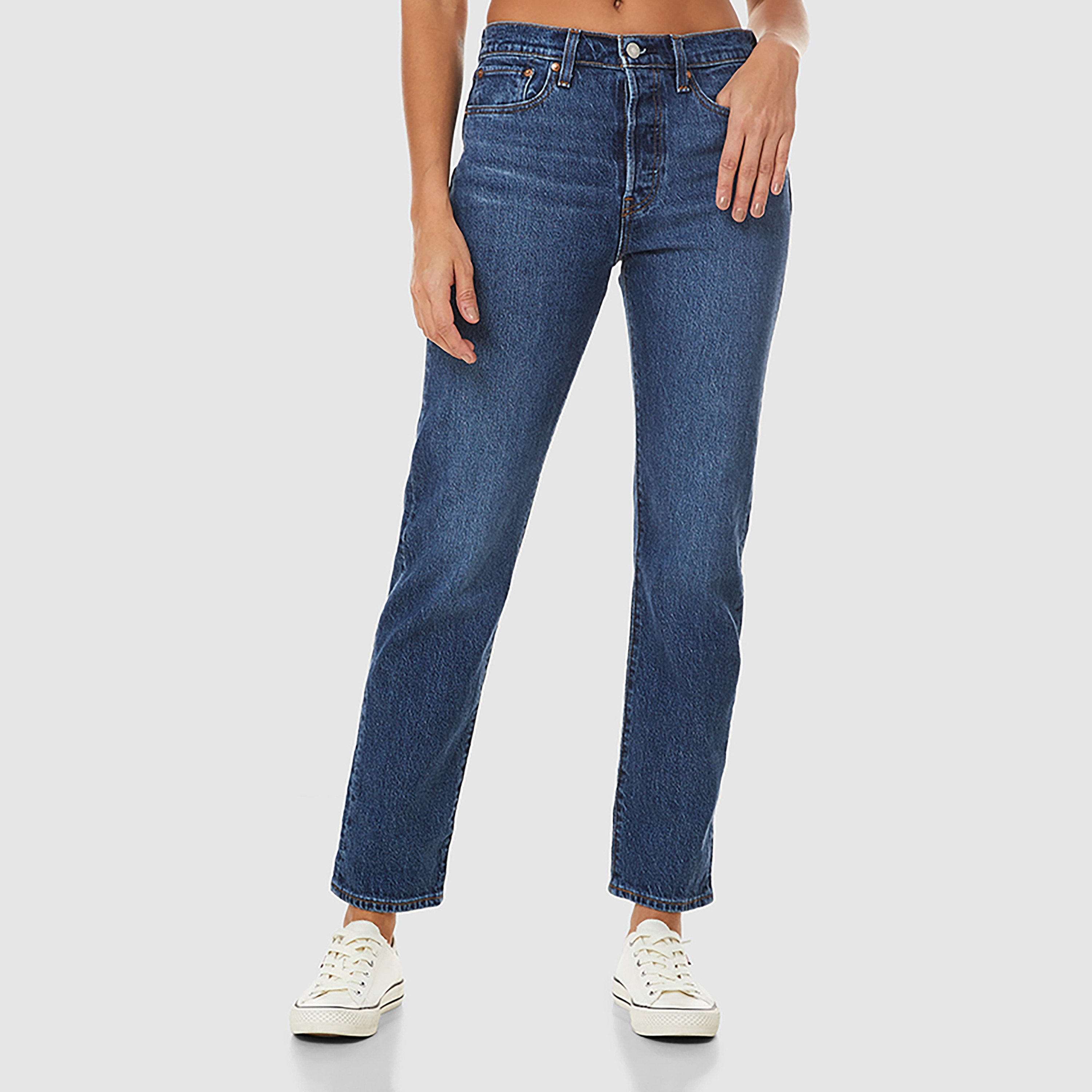 Levi's Straight Fit Blue Plain Women's Jeans-women-clothing-bottoms-jeans-image-1