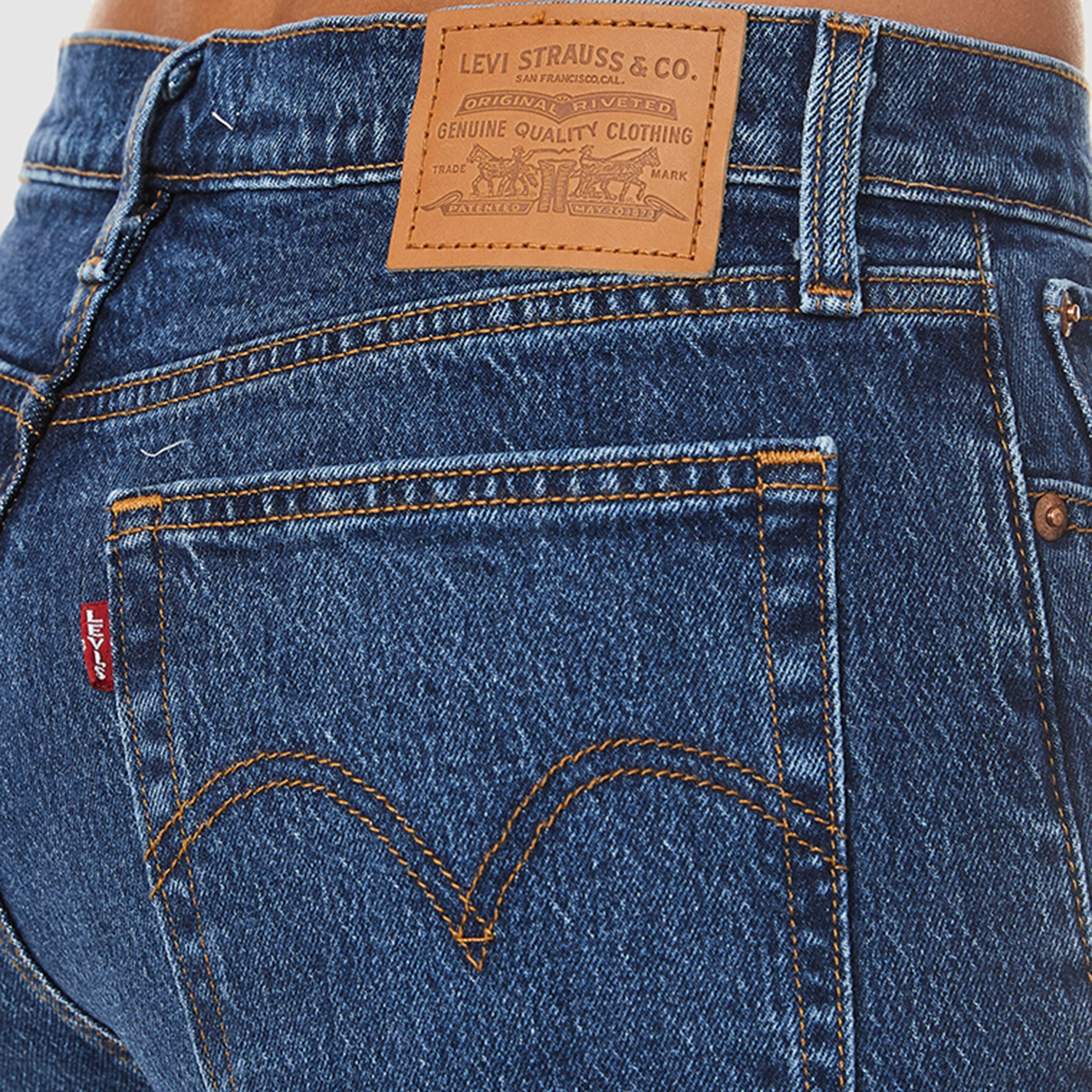 Levi's Straight Fit Blue Plain Women's Jeans-women-clothing-bottoms-jeans-image-2