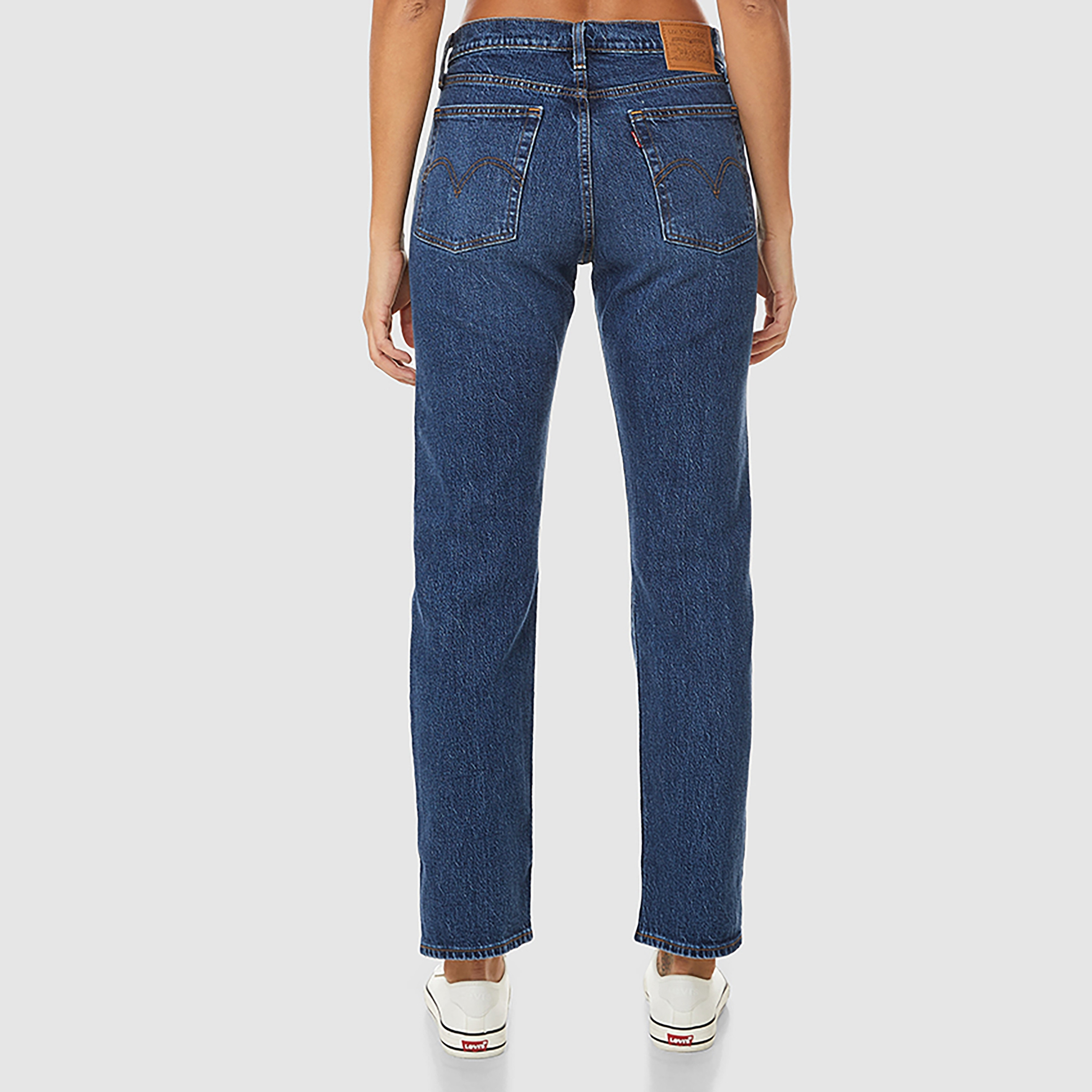 Levi's Straight Fit Blue Plain Women's Jeans-women-clothing-bottoms-jeans-image-3