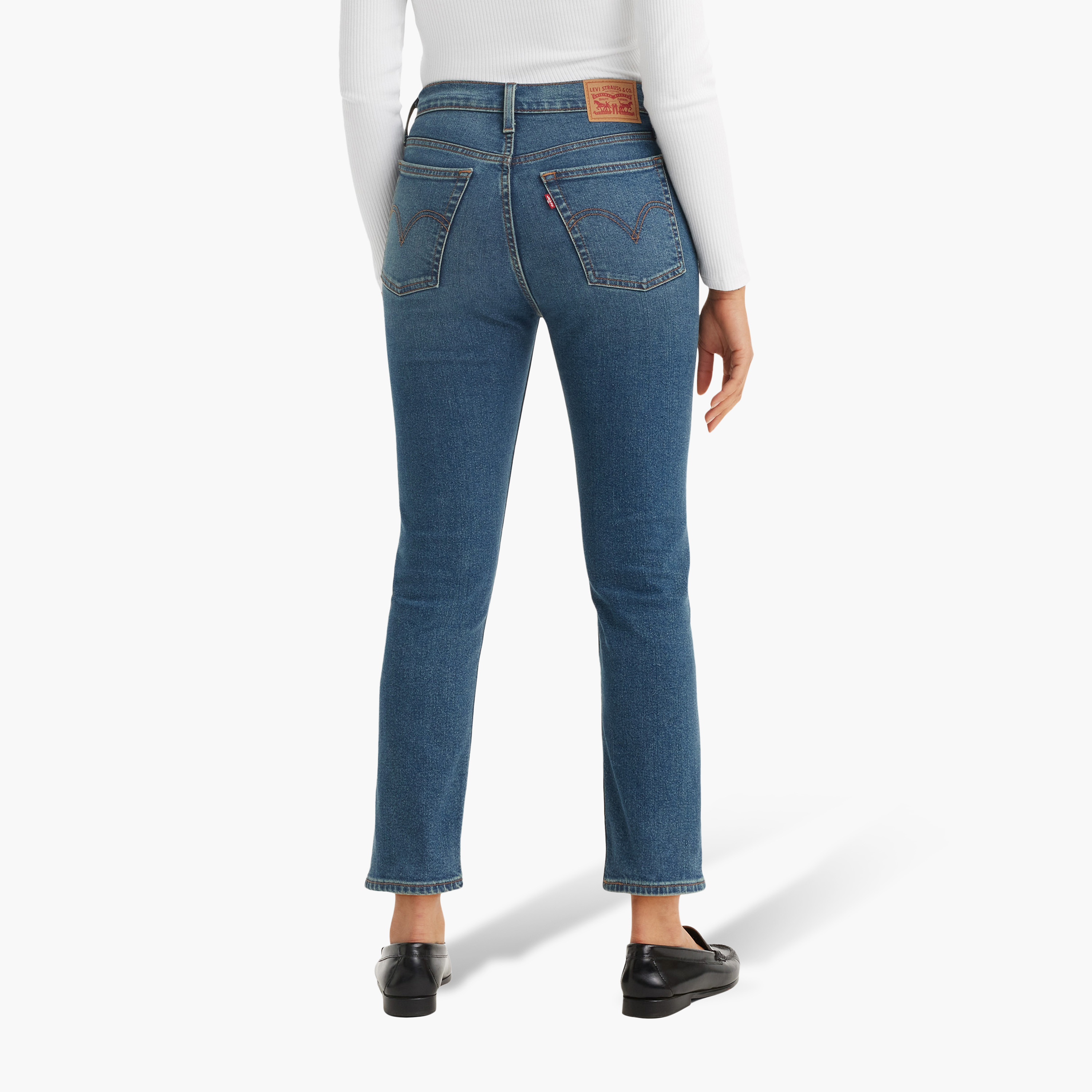 Levi's Straight Fit Blue Washed Women's Jeans Inseam 30-women-clothing-bottoms-jeans-image-4