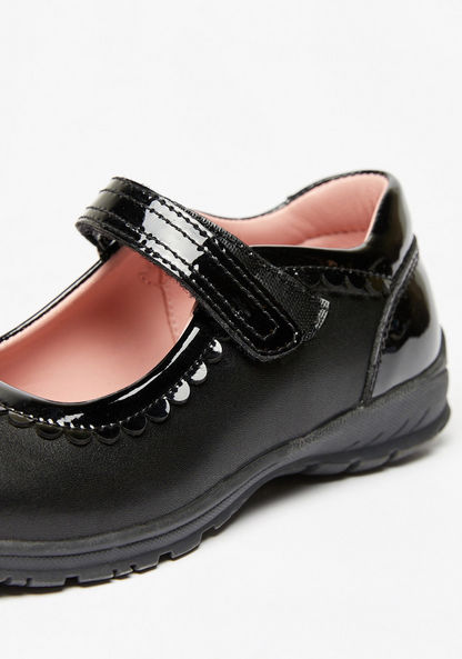 Juniors Solid Mary Jane Shoes with Hook and Loop Closure-Girl%27s Casual Shoes-image-3