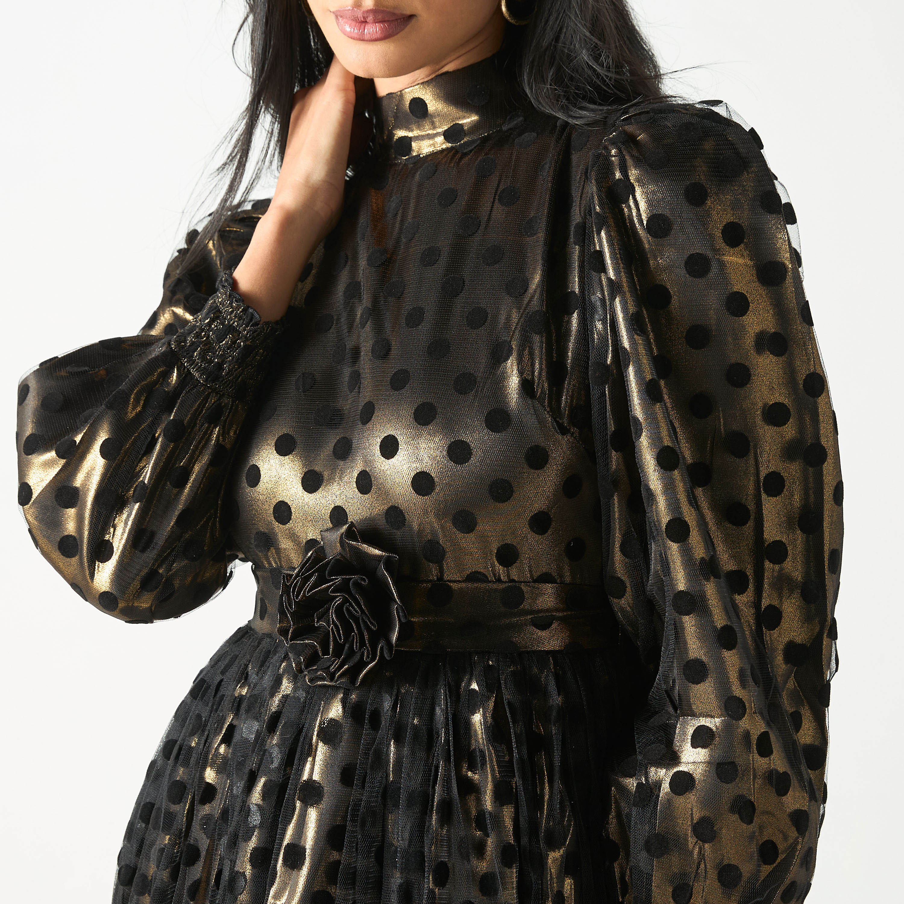 فستان طويل منقط برباط-women-clothing-dresses-image-4