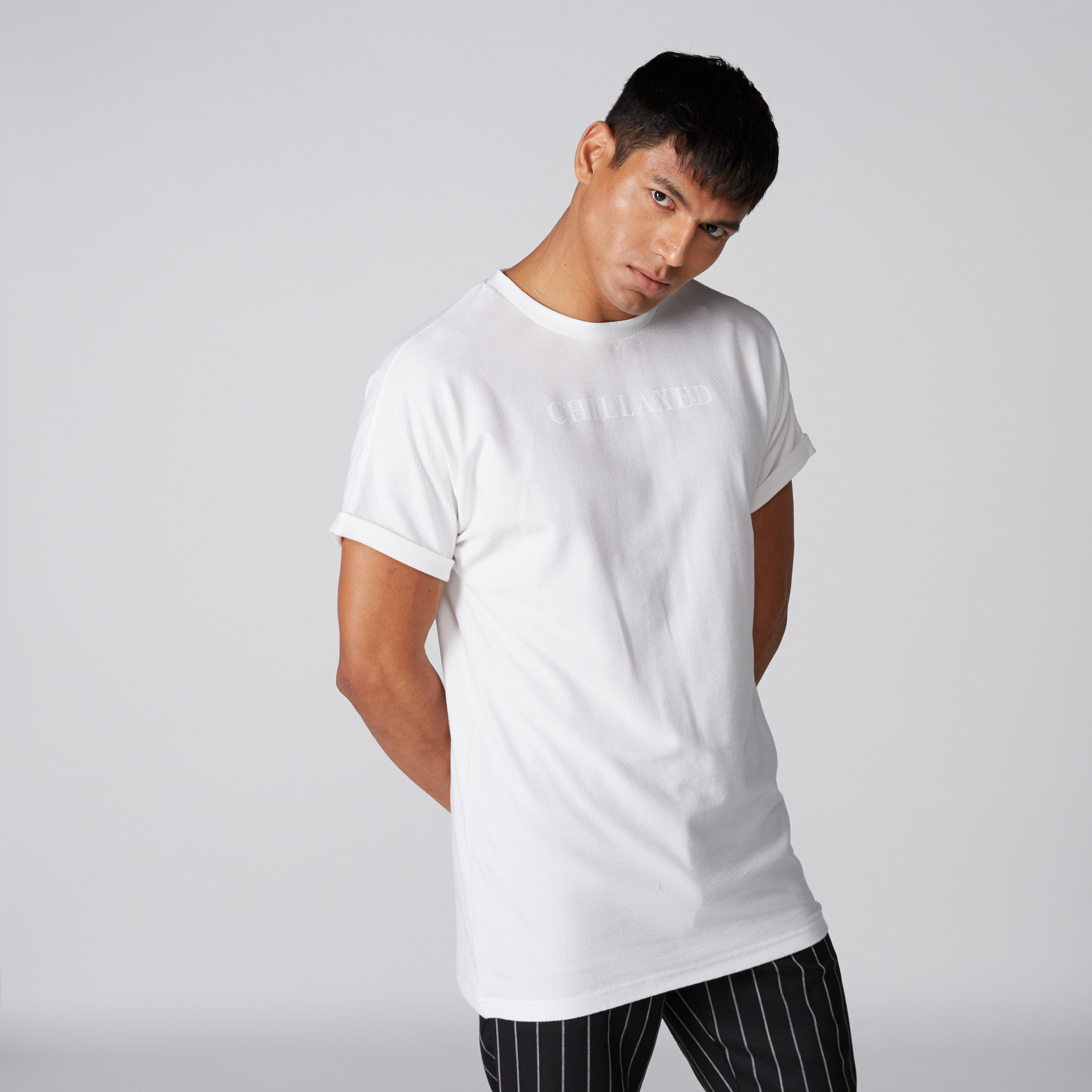 Longline printed t shirt best sale