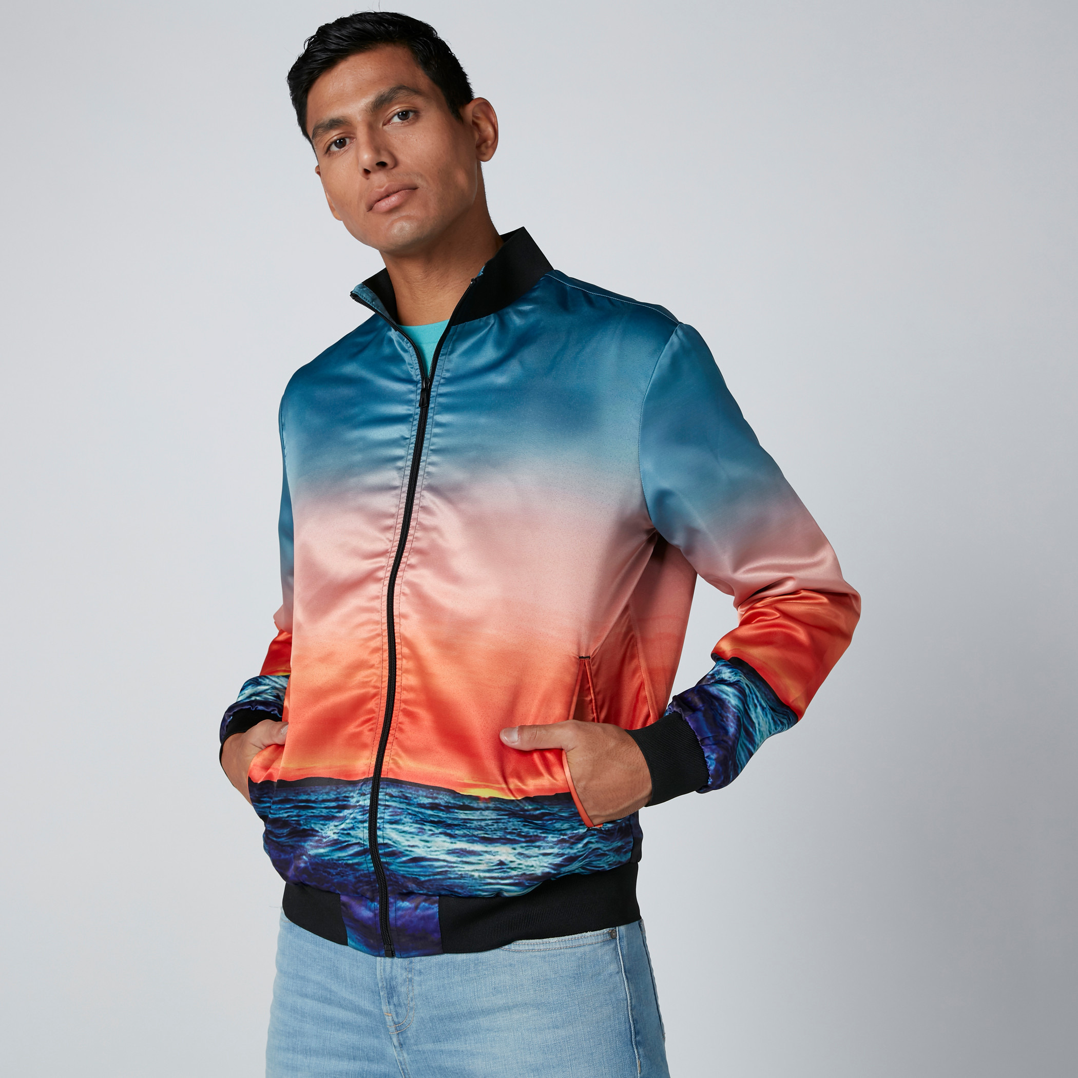 Printed bomber jacket deals men