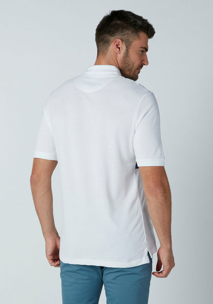 Embroidered Oversized T-shirt with Short Sleeves and Polo Neck