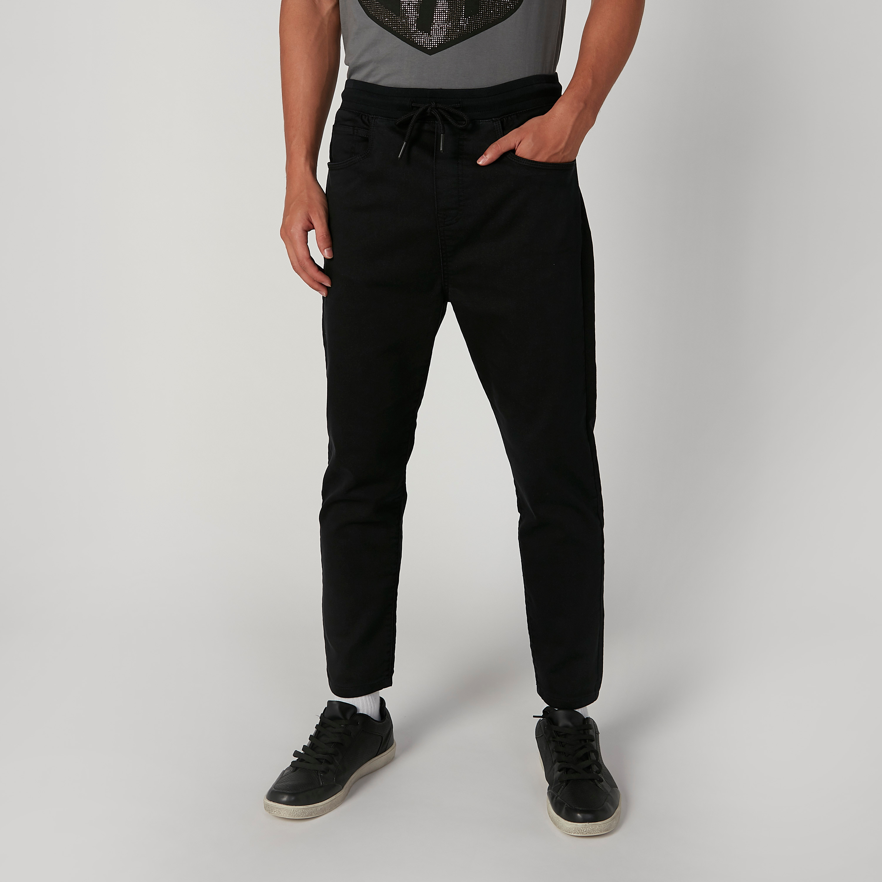 mens skinny cropped joggers