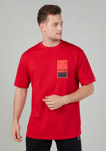 Slim Fit Printed T-shirt with Crew Neck and Short Sleeves