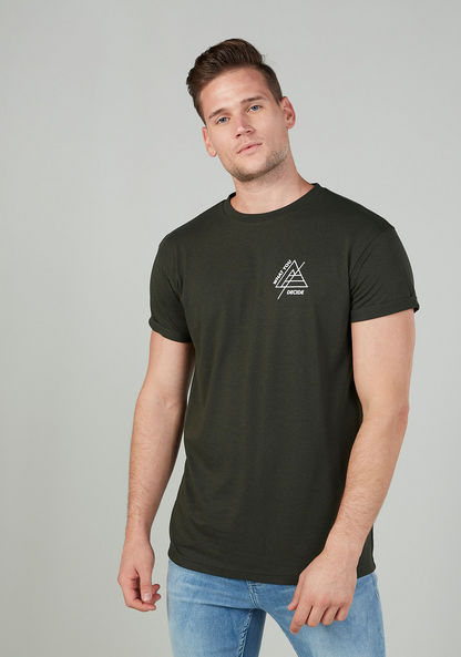 Printed T-shirt with Round Neck and Short Sleeves