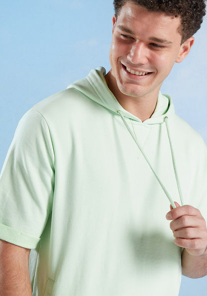 Plain Hoodie with Long Sleeves and Pocket Detail