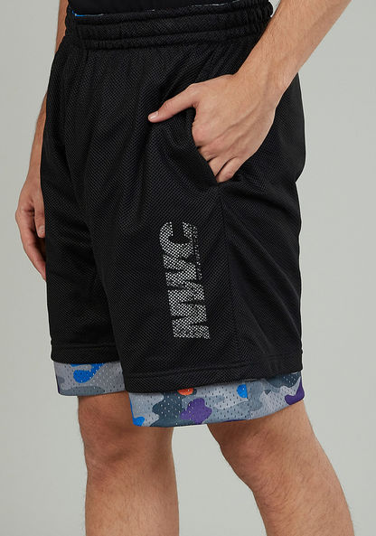 Slim Fit Printed Mid-Rise Shorts with Pocket Detail