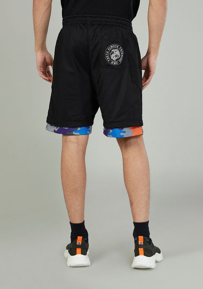 Slim Fit Printed Mid-Rise Shorts with Pocket Detail