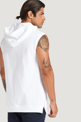Sustainable Printed Sleeves Hoodie with Kangaroo Pocket
