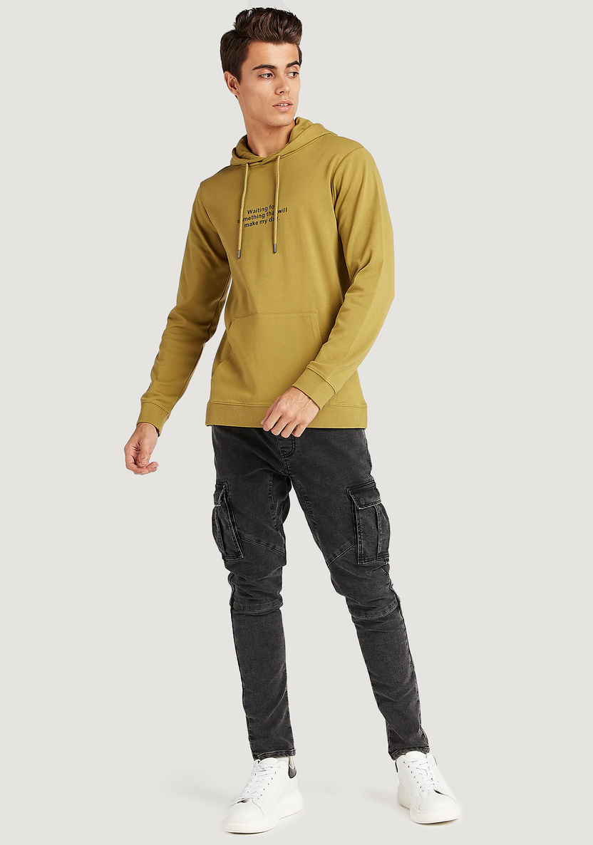 Printed Hooded Sweatshirt with Long Sleeves and Kangaroo Pocket-Hoodies and Sweatshirts-image-1