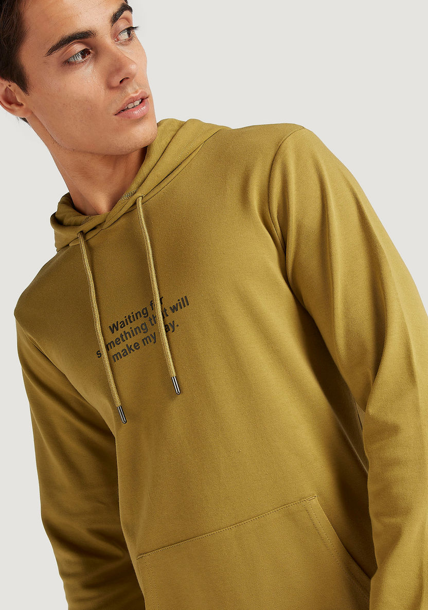 Printed Hooded Sweatshirt with Long Sleeves and Kangaroo Pocket-Hoodies and Sweatshirts-image-2