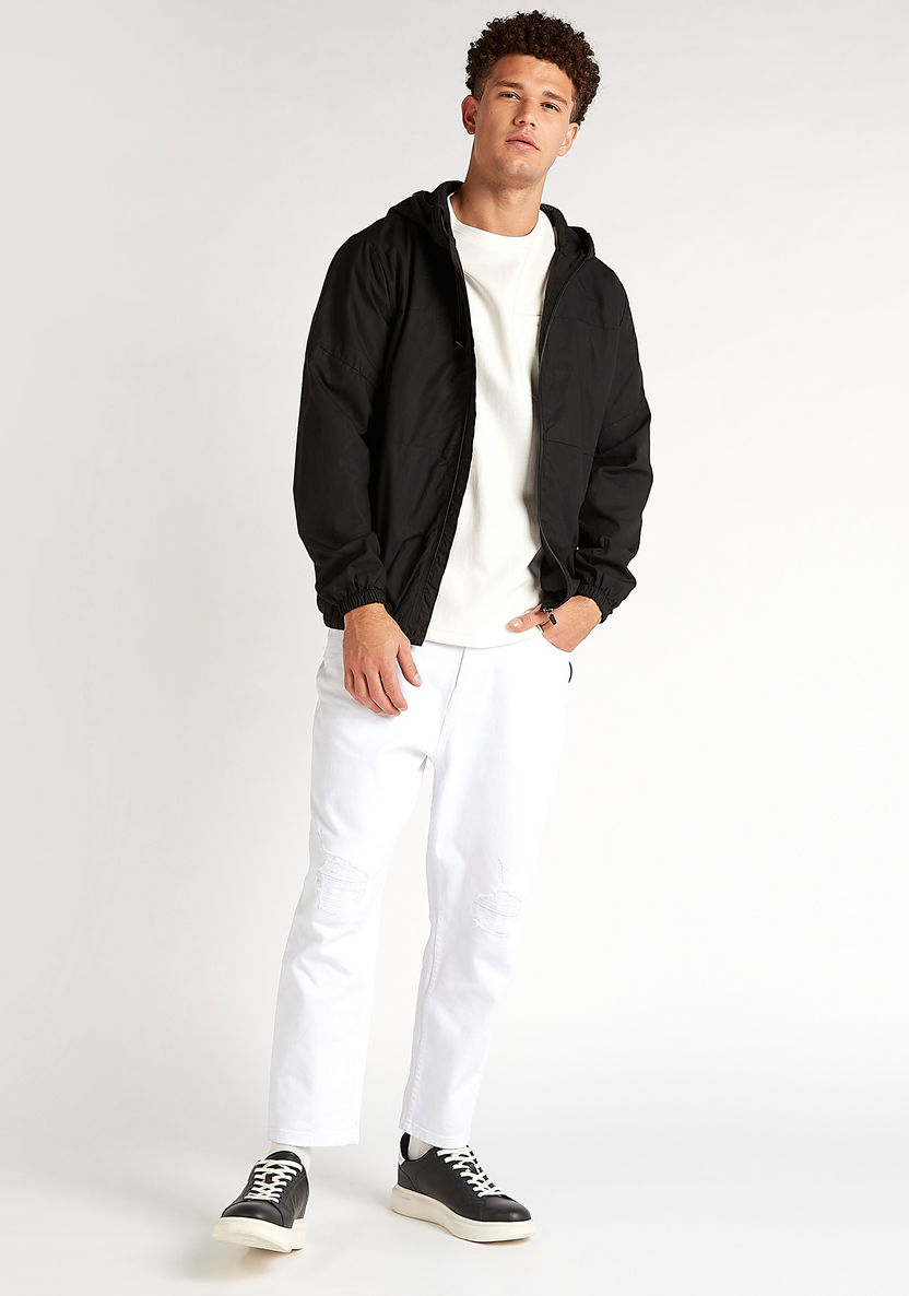 Zip Through Lightweight Jacket with Long Sleeves and Hood-Jackets-image-1