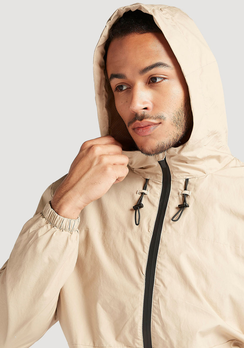 Zip Through Lightweight Jacket with Long Sleeves and Hood-Jackets-image-2