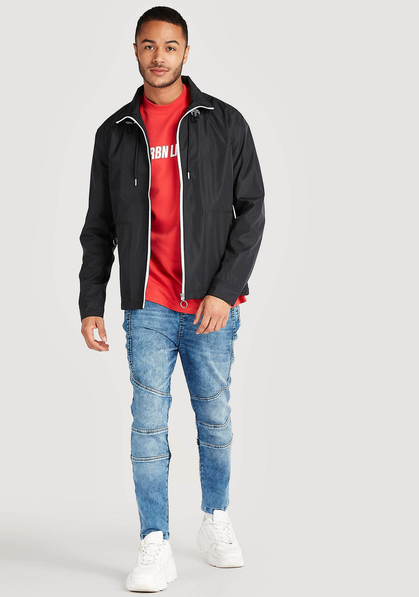 Solid Zip Through Lightweight Jacket with Long Sleeves and Pockets-Jackets-image-1