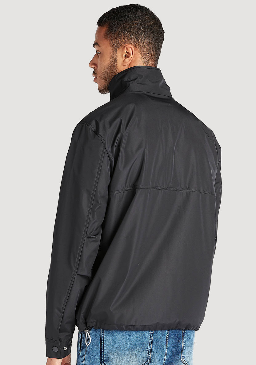 Solid Zip Through Lightweight Jacket with Long Sleeves and Pockets-Jackets-image-3