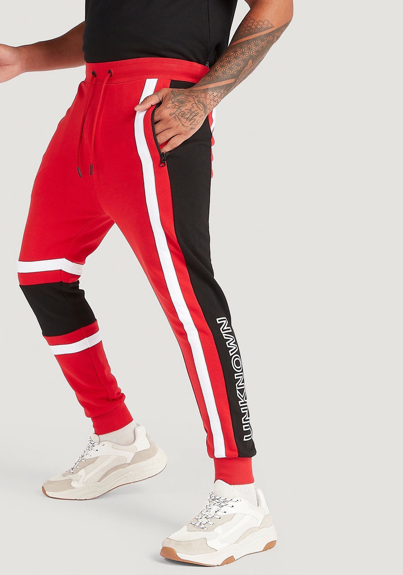 Printed Mid-Rise Joggers with Drawstring Closure-Joggers-image-0