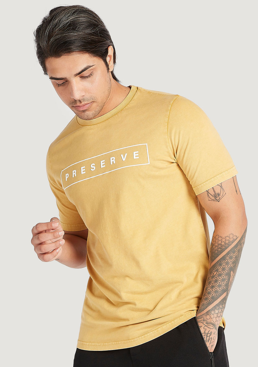 Printed T-shirt with Crew Neck and Short Sleeves-T Shirts-image-0