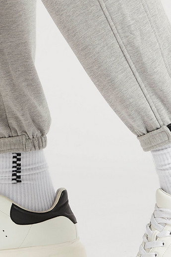 Sustainable Solid Mid-Rise Joggers with Drawstring Closure