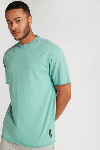 Sustainable Textured Crew Neck T-shirt with Short Sleeves