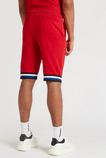Sustainable Striped Mid-Rise Shorts with Drawstring Closure