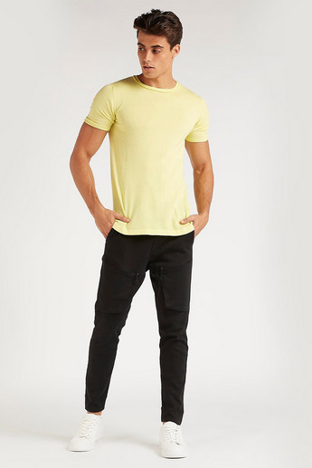 Sustainable Solid T-shirt with Crew Neck and Short Sleeves
